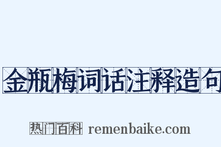 金瓶梅词话注释造句是什么意思的图片